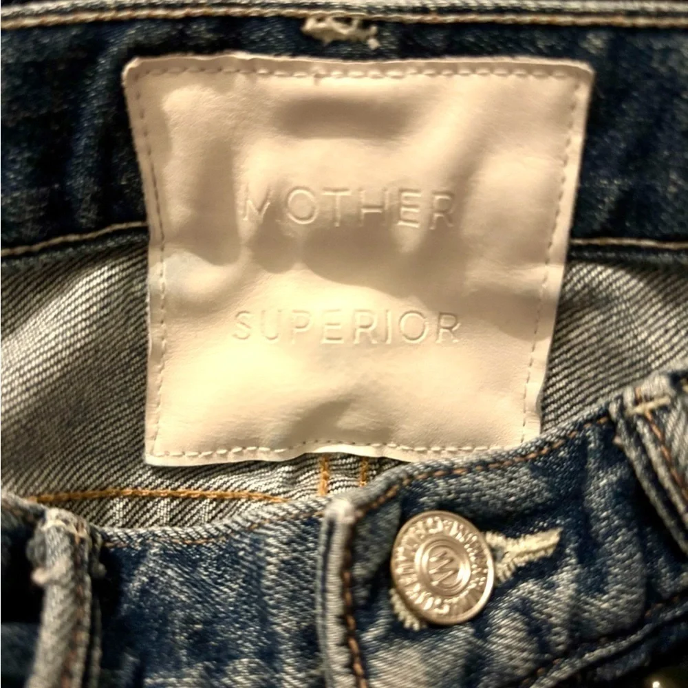 MOTHER The Trickster Bermuda Denim Short Your Treat or Mine Size 25